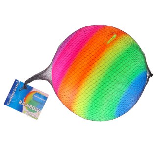Regenboogbal met koord 21cm