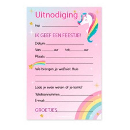 Unicorn Uitnodigingskaarten 3