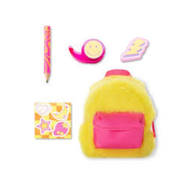 Real Littles neon rugtas stationary geel pluch