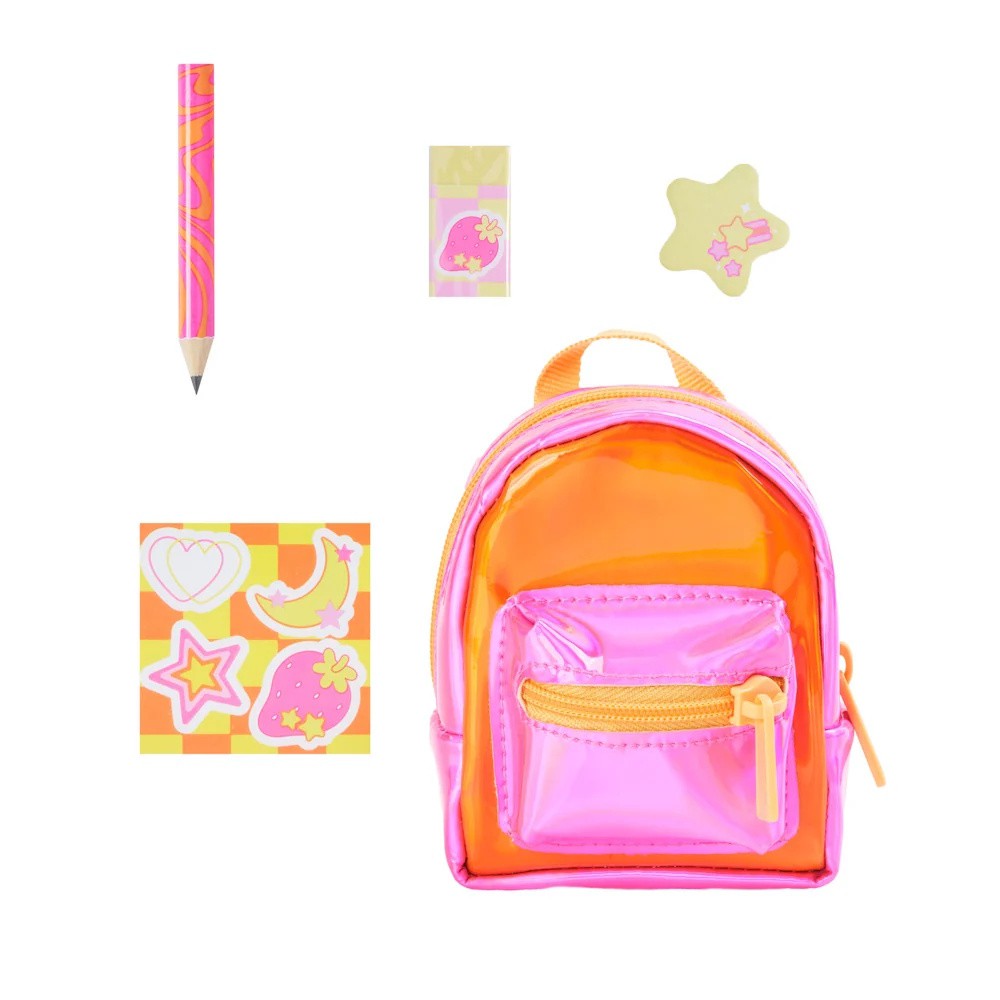 Real Littles neon rugtas stationary rose, oranje glitter