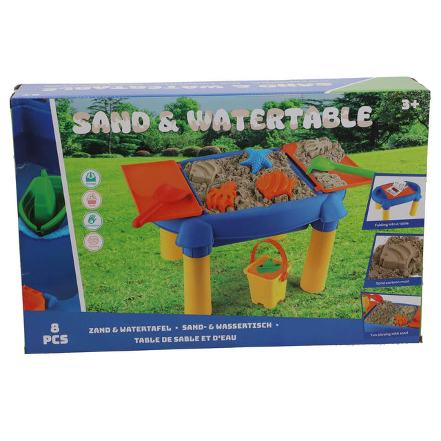 Zandtafel  en watertafel 48x32x29 cm rood/geel/oranje